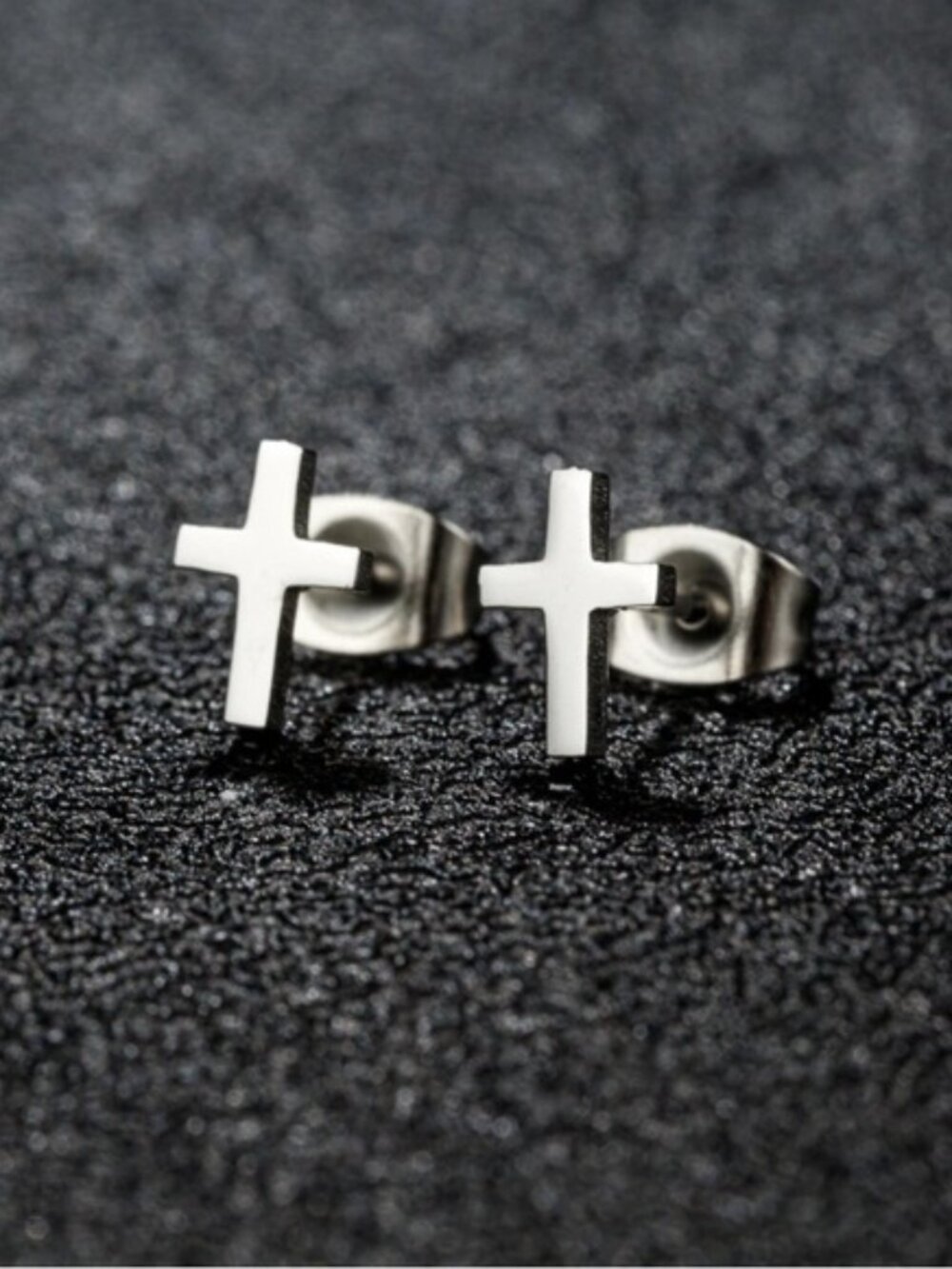NEW Dainty Cross stud Earrings Silver color- Boutique